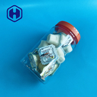 Petisco hermético claro da manteiga de amendoim em volta dos frascos plásticos com tampas 38oz 1120ml 1000g