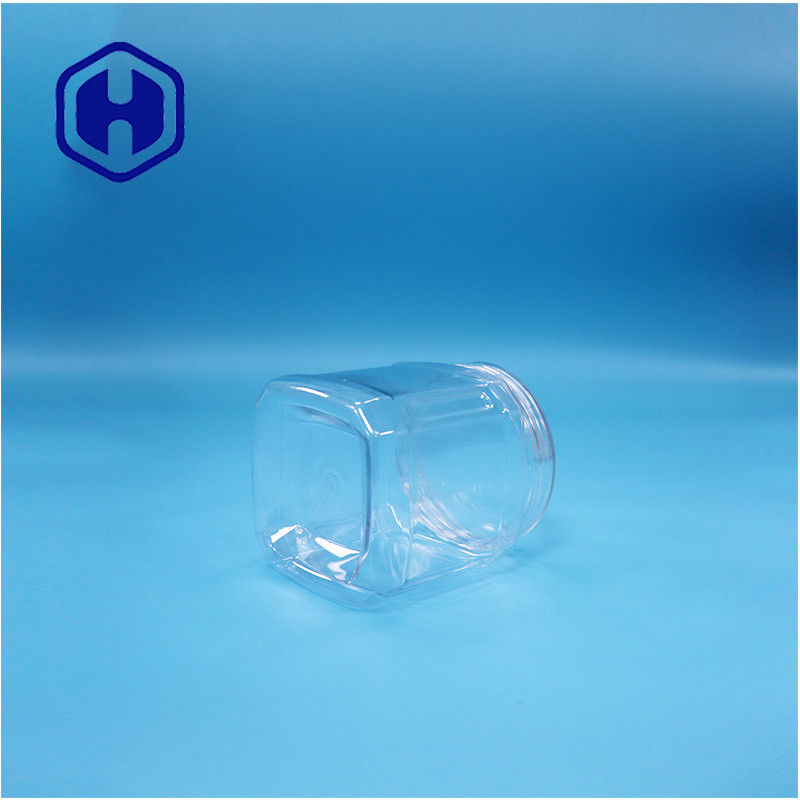 PET quadrado transparente plástico alimentos nozes açúcar doces pastilha de mascar biscoitos de aveia jar Twist
