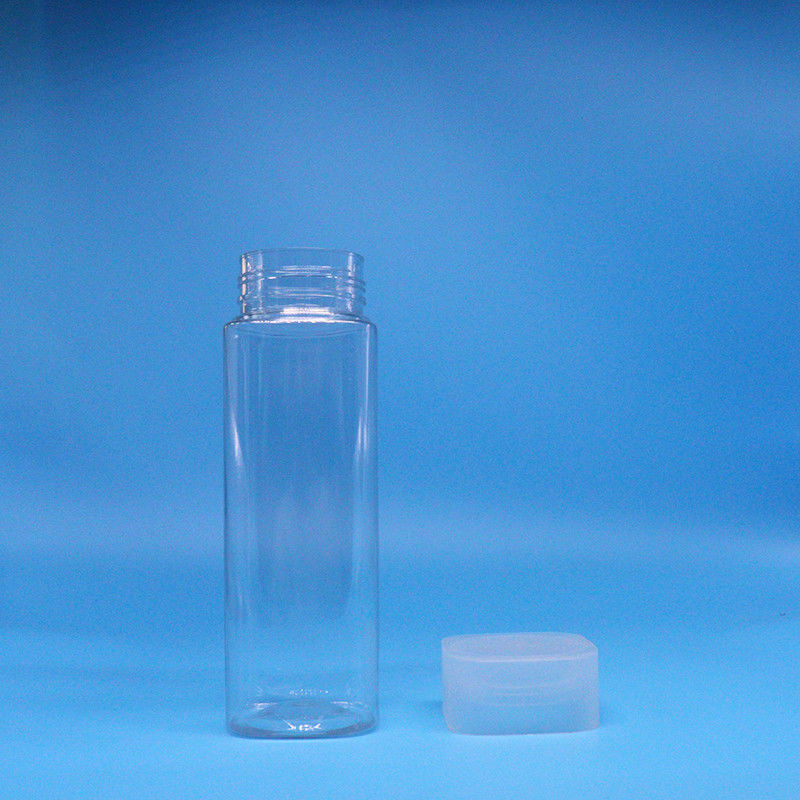 Snack Candy Clear Square Wide Mouth Grade de alimentos PET frascos de plástico para enrolar tampa