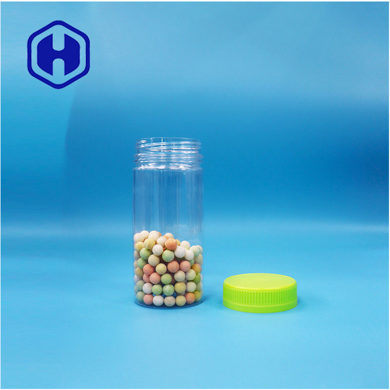 Alimentos secos redondos claros do plástico do presente doces doces do açúcar nozes PET Jar parafusos tampa superior