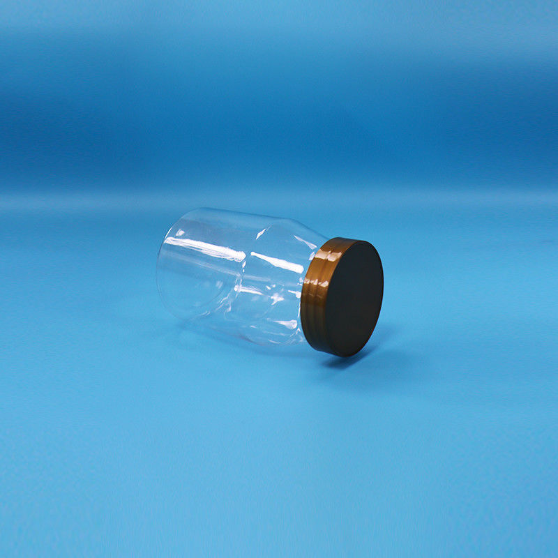 Biscoito de boca larga e redonda, doce para bebê, alimentos, carregamento de PET, frasco de plástico, tampa de parafuso