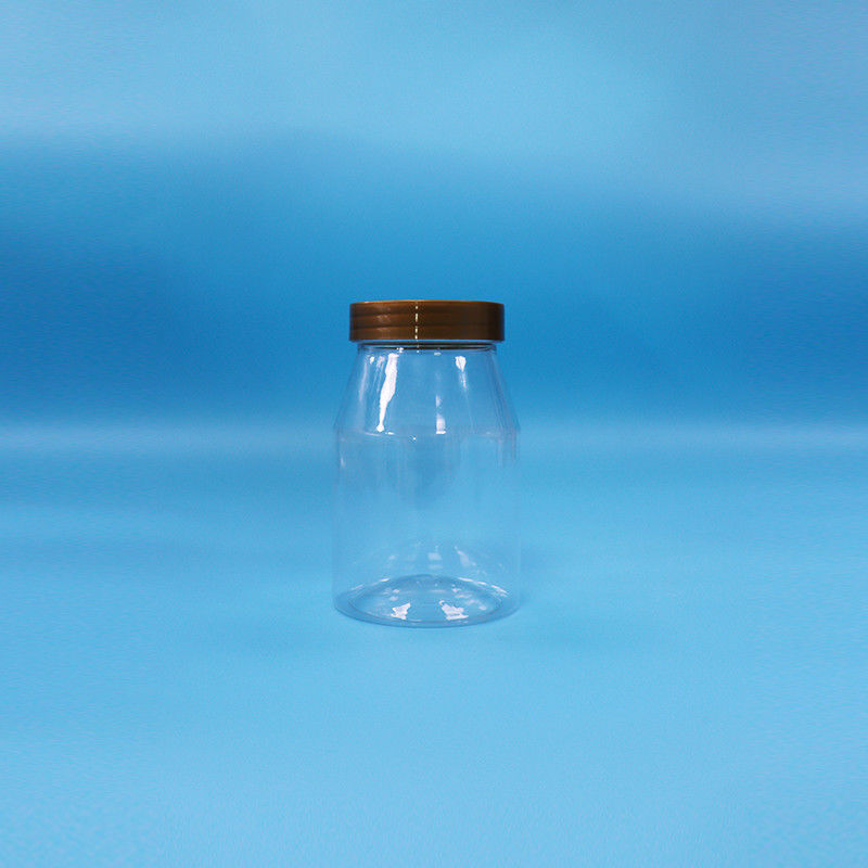 Biscoito de boca larga e redonda, doce para bebê, alimentos, carregamento de PET, frasco de plástico, tampa de parafuso