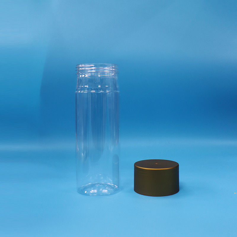 Biscoitos de plástico PET transparentes doces Alimentos para bebés cilindro alto frascos redondos de alimentos tampas de parafuso
