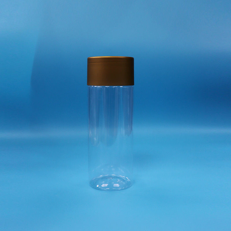 Biscoitos de plástico PET transparentes doces Alimentos para bebés cilindro alto frascos redondos de alimentos tampas de parafuso