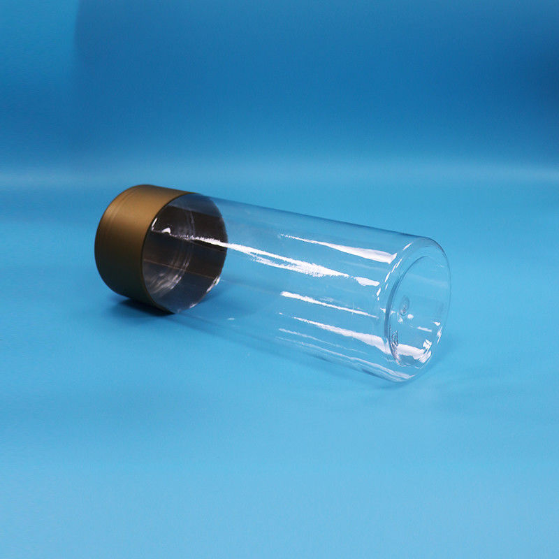 Biscoitos de plástico PET transparentes doces Alimentos para bebés cilindro alto frascos redondos de alimentos tampas de parafuso