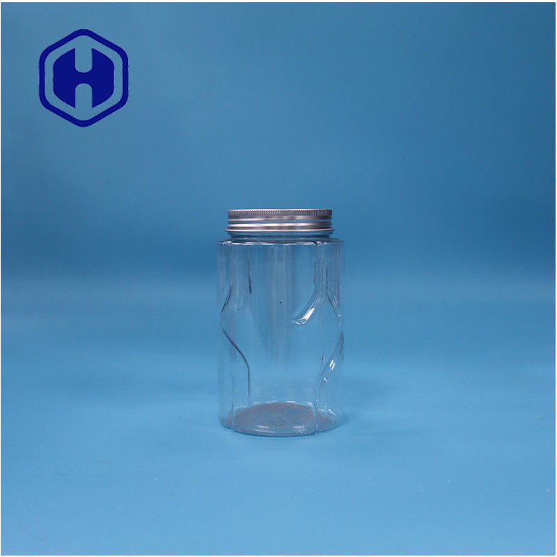 Formas redondas de PET claras Nozes de hortelã doces de hortelã açúcar frasco de alimento para bebês tampa superior de alumínio