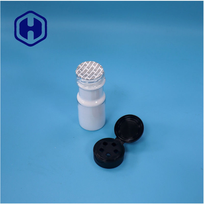 Barril de especiarias de grau alimentar de plástico redondo transparente