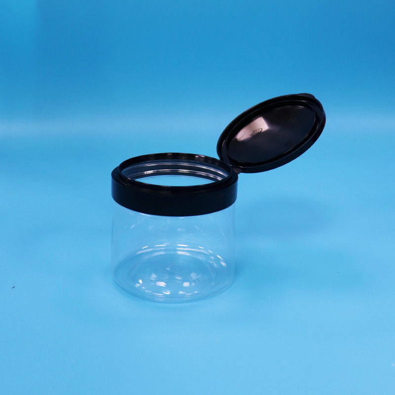 Grade de alimentos transparente pequeno plástico redondo frasco de armazenamento de alimentos plástico parafusos tampa superior