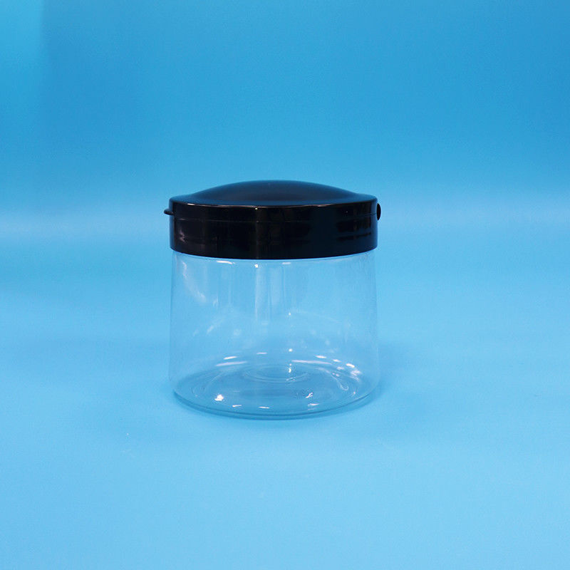 Grade de alimentos transparente pequeno plástico redondo frasco de armazenamento de alimentos plástico parafusos tampa superior