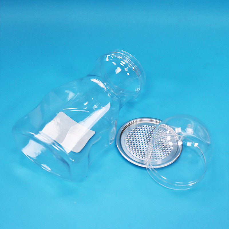 Nova forma de design de alimentos infantis doces duros parafuso tampa transparente plástico PET frasco de qualidade alimentar