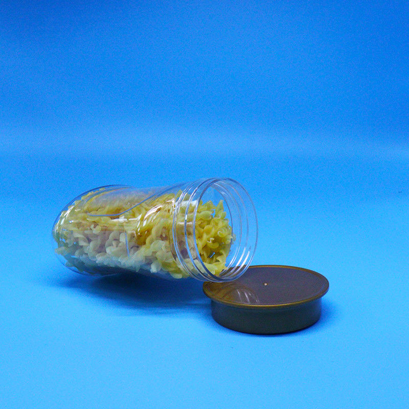 Vazio, hermético, PET transparente, plástico de qualidade alimentar, tampa de parafuso para frasco de plástico para alimentos, doces, nozes de biscoito