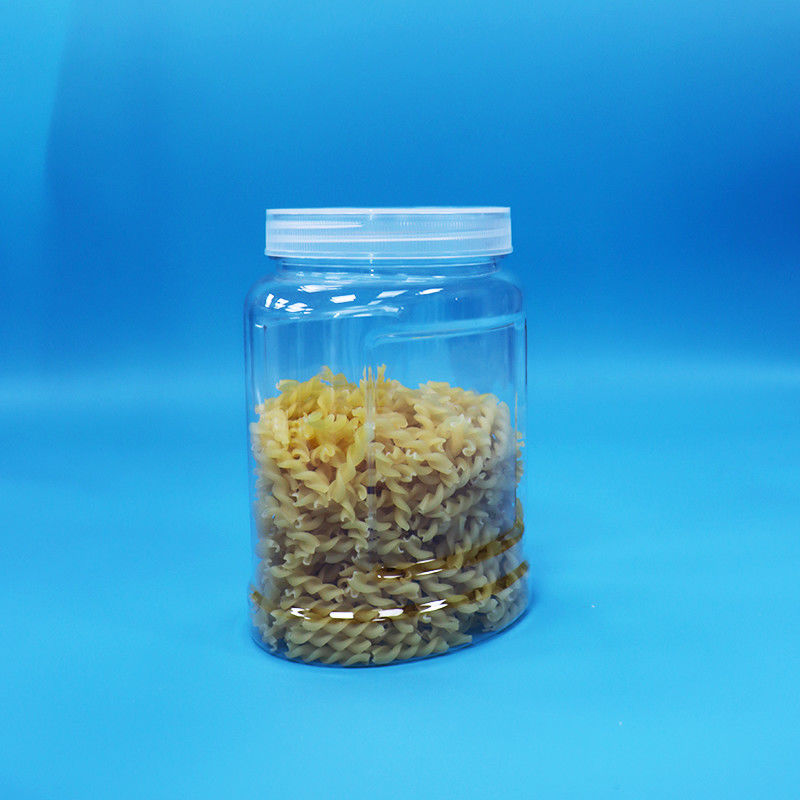Resistente a adulteração White Cap PET Plastic Clear Jar For Food Nuts Candy Noodles Food Grade