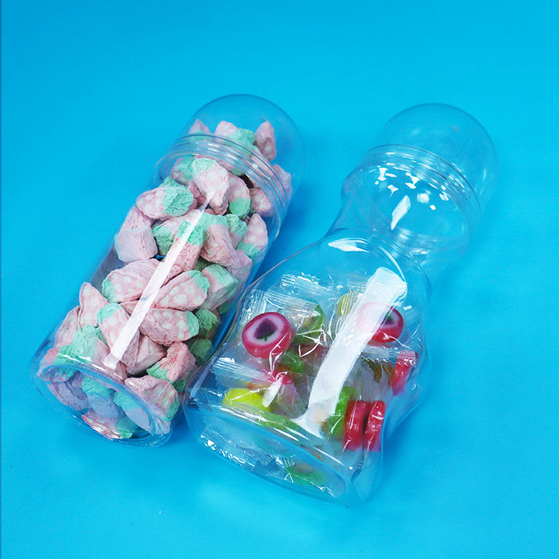 Copo de parafuso de alimentos para bebês plástico PET transparente frasco de qualidade alimentar novo design para doces duros