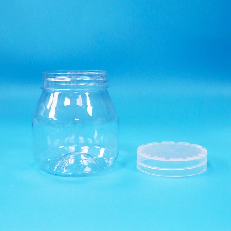 Grade de alimentos pequenos biscoitos de doces vazios PET transparente frascos de plástico à prova de adulteração tampa de parafuso