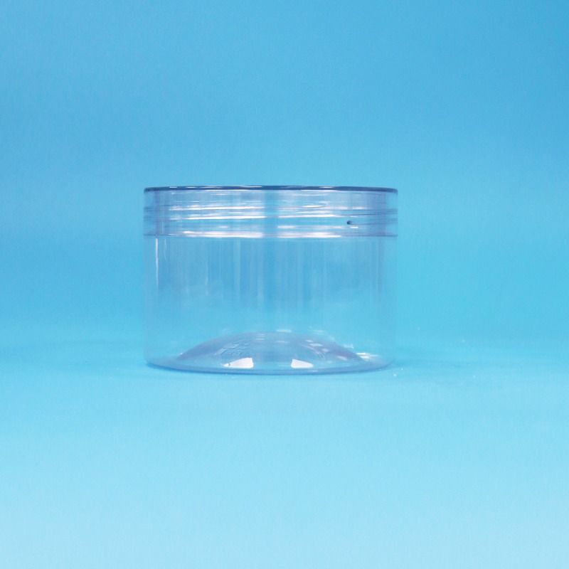 Frasco de PET cilíndrico transparente de fácil abertura com tampa de rosca para frutas secas, doces e biscoitos