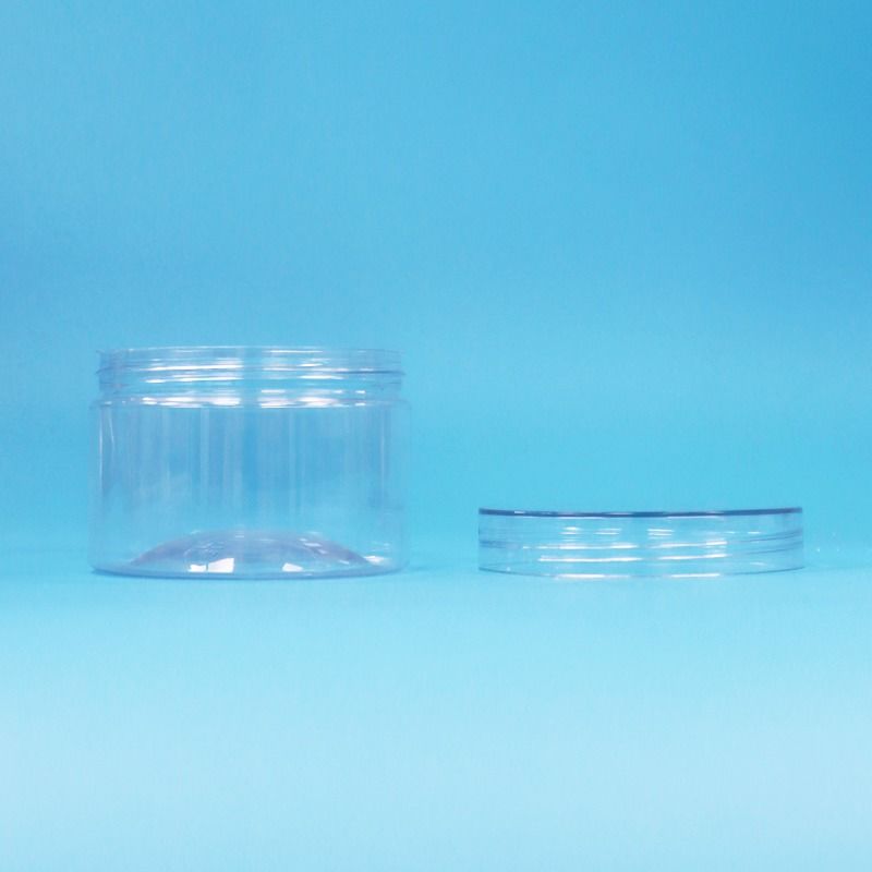 Frasco de PET cilíndrico transparente de fácil abertura com tampa de rosca para frutas secas, doces e biscoitos
