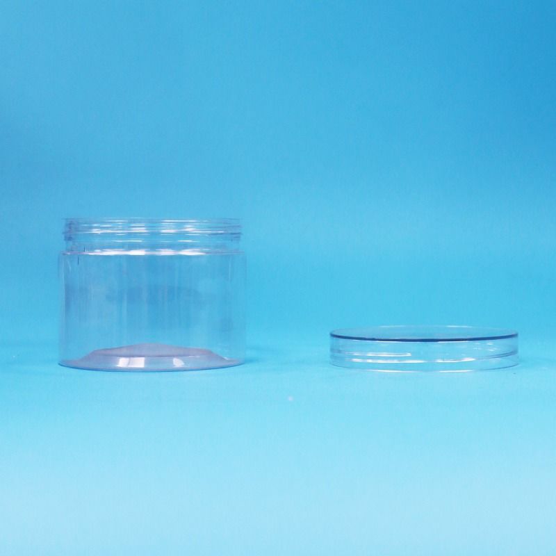 Grade de alimentos PET transparente plástico alimentos secos doces frutos secos frascos de presente parafusos tampa plana