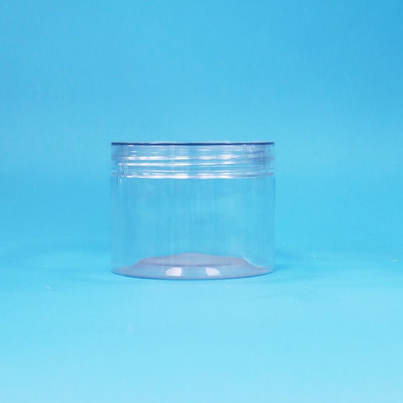 Grade de alimentos PET transparente plástico alimentos secos doces frutos secos frascos de presente parafusos tampa plana