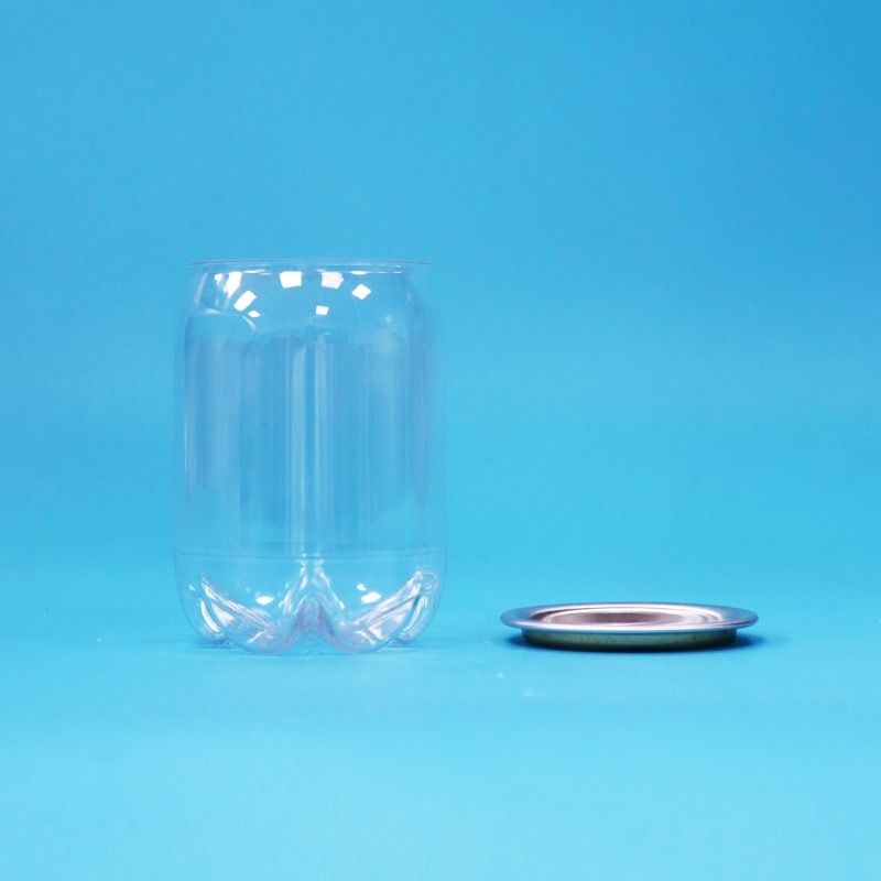 Latas de PET transparentes e claras, de plástico, fáceis de abrir, de qualidade alimentar, para bebidas, refrigerantes