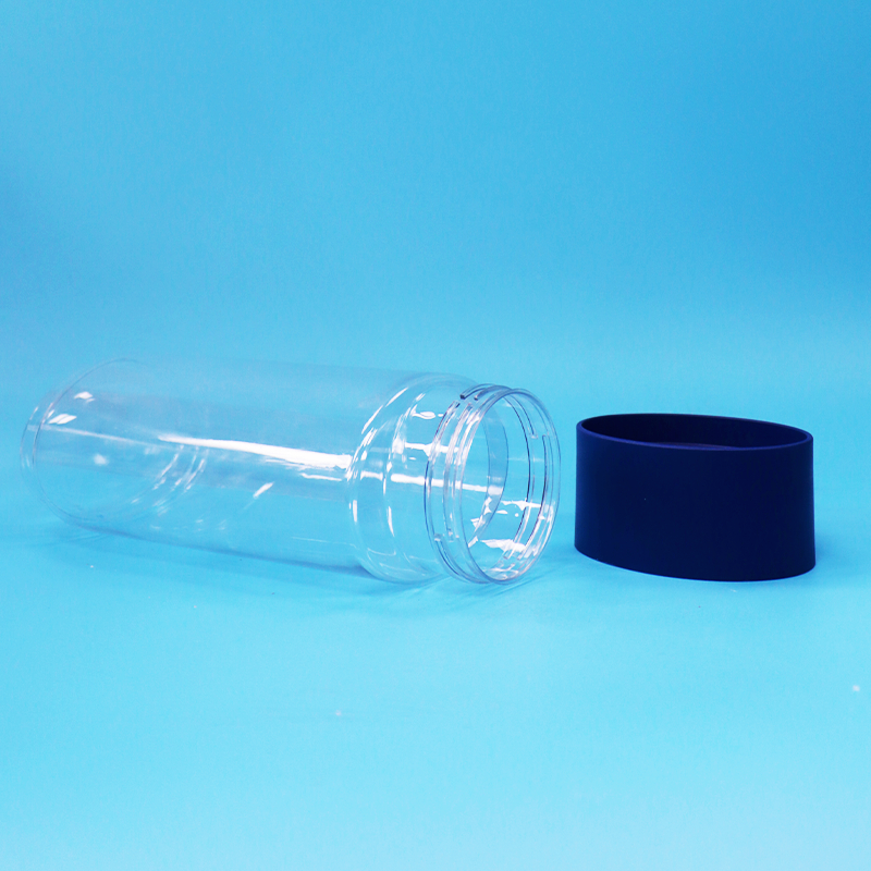 Oval transparente plástico PET biscoitos nozes jarra de doces prova de adulteração BPA Cap livre