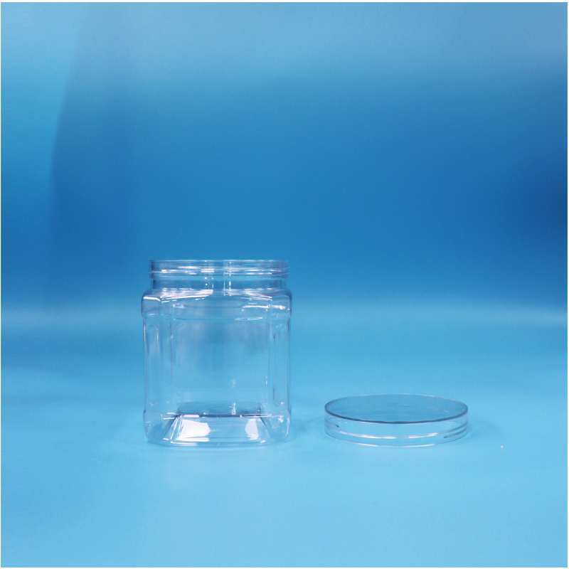 Frasco PET Quadrado Transparente 500 ml Para Figos Secos, Flocos de Coco e Tiras de Espinheiro