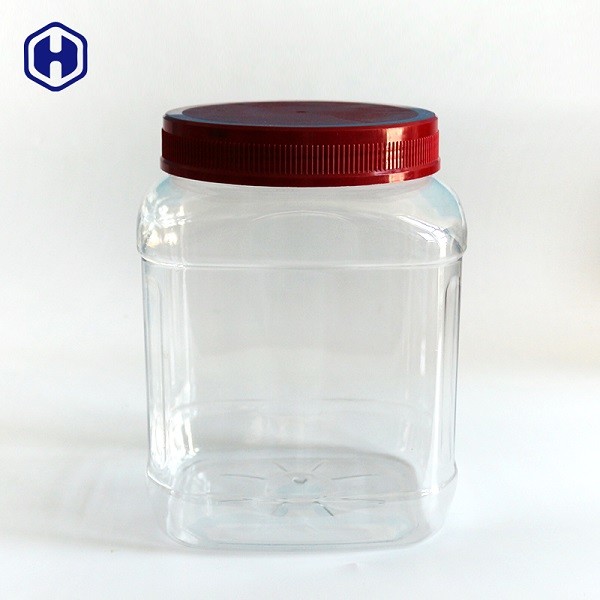 Os frascos plásticos da boca larga quadrada clara misturados secaram o empacotamento das porcas de caju