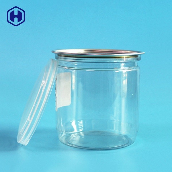 As extremidades abertas fáceis cancelam o frasco redondo plástico hermético empilhável das latas plásticas