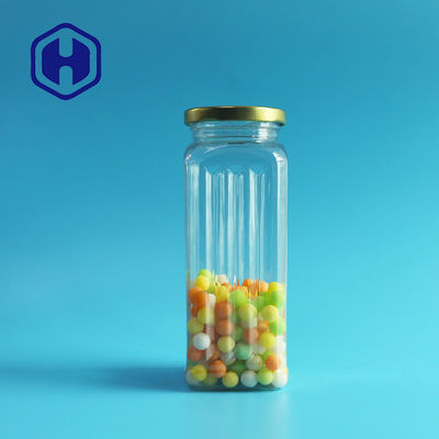 Tampa quadrada plástica do metal do folha de Flandres do empacotamento de alimento do deleite do cão do frasco do ANIMAL DE ESTIMAÇÃO transparente