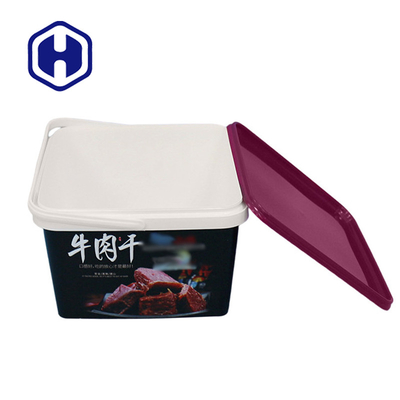 Embalagens de plástico IML Eco-friendly Custom Square 2L Plastic Cracker Biscoito