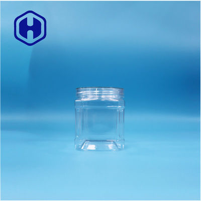 PET quadrado transparente plástico alimentos nozes açúcar doces pastilha de mascar biscoitos de aveia jar Twist