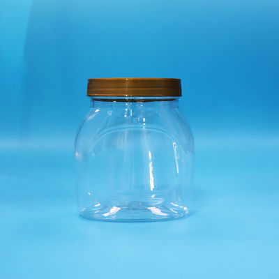 Jarros de plástico PET de boca larga e transparente para alimentos macarrão biscoitos embalagens de doces