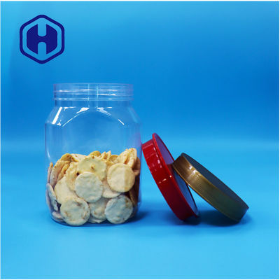 Hexagônio transparente de forma única de nozes de plástico doces alimentos secos frasco parafusos tampa superior