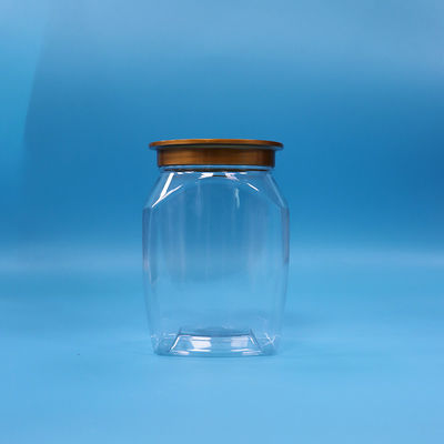 Alimentos para bebés de boa qualidade plástico PET transparente armazenamento de alimentos doces biscoitos frasco vedação tampa