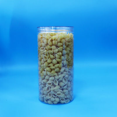 Grade de alimentos transparente PET cilindro redondo plástico doces biscoito frasco de alimentos parafuso tampa clara