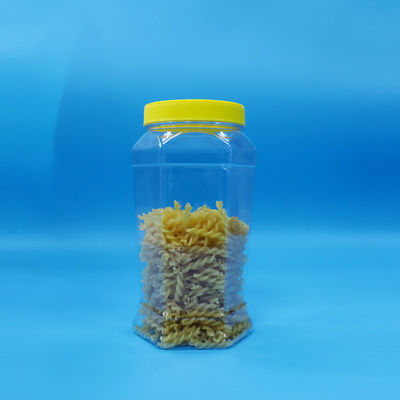 Garrafa de PET transparente de forma hexagonal de qualidade alimentar Biscoitos doces Alimentos