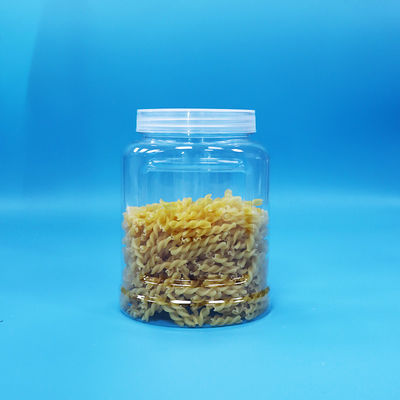 Resistente a adulteração White Cap PET Plastic Clear Jar For Food Nuts Candy Noodles Food Grade