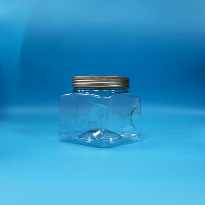Doces Alimentos Snack Grade Alimentar PET Forma Quadrada Luminosa Plástico Grip Jar