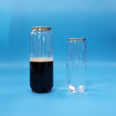 Lata de Bebida de Refrigerante PET Transparente Vazia e Selável Tampa de Alumínio de Fácil Abertura 500ml 330ml