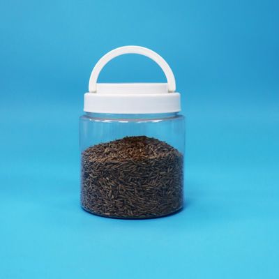 Frascos de PET redondos transparentes fáceis de abrir com tampa de rosca para alimentos para bebés, sementes, nozes e doces