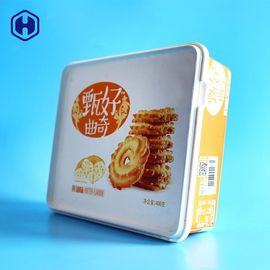 Recipientes de armazenamento plásticos do alimento do quadrado da cookie de manteiga na rotulagem do molde