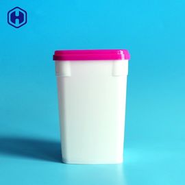 O recipiente plástico branco 690ML PP de empacotamento de alimento cobre caixas plásticas da cookie do tampão