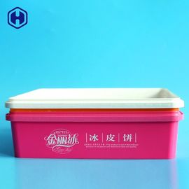 empacotamento quadrado hermético plástico da tampa do recipiente de alimento dos PP do bolo da lua da caixa de 87oz IML