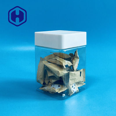 O frasco de cookie plástico claro do animal de estimação para a noz das sementes do marshmallow das datas secou o fruto vegetal