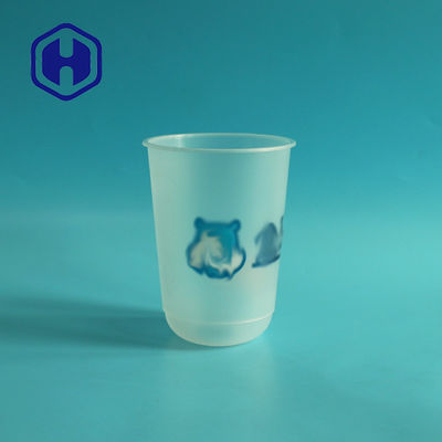 Copo plástico imprimindo feito sob encomenda do chá da bolha do leite da forma de IML PP U para Juice Cold Coffee