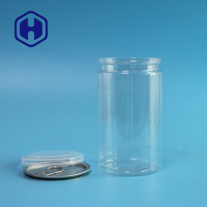 o animal de estimação plástico claro vazio aberto fácil de 410ml 211# pode para a prova do escape do alimento