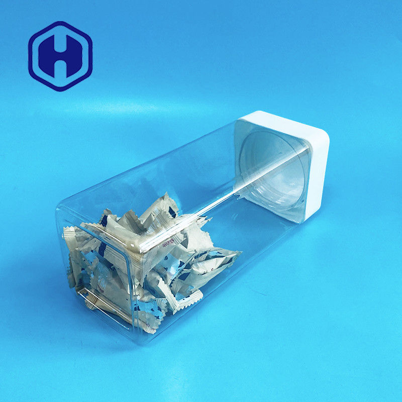 os frascos plásticos do quadrado 1140ml parafusam o produto comestível superior das barras dos doces com prova do escape do forro