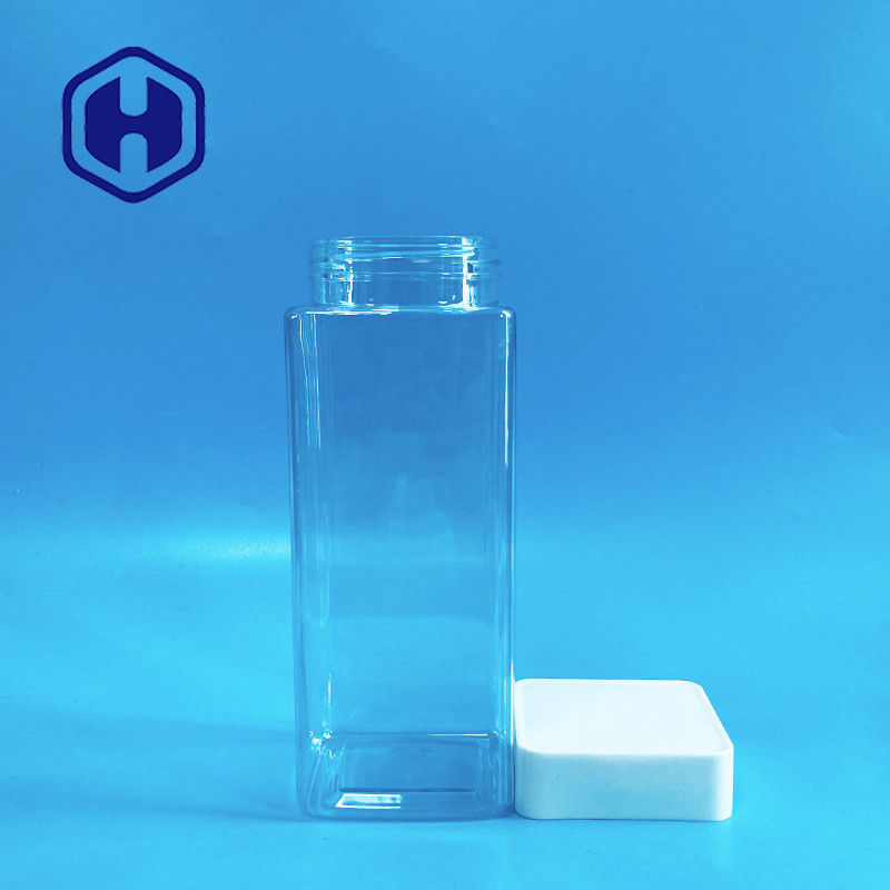 os frascos plásticos do quadrado 1140ml parafusam o produto comestível superior das barras dos doces com prova do escape do forro