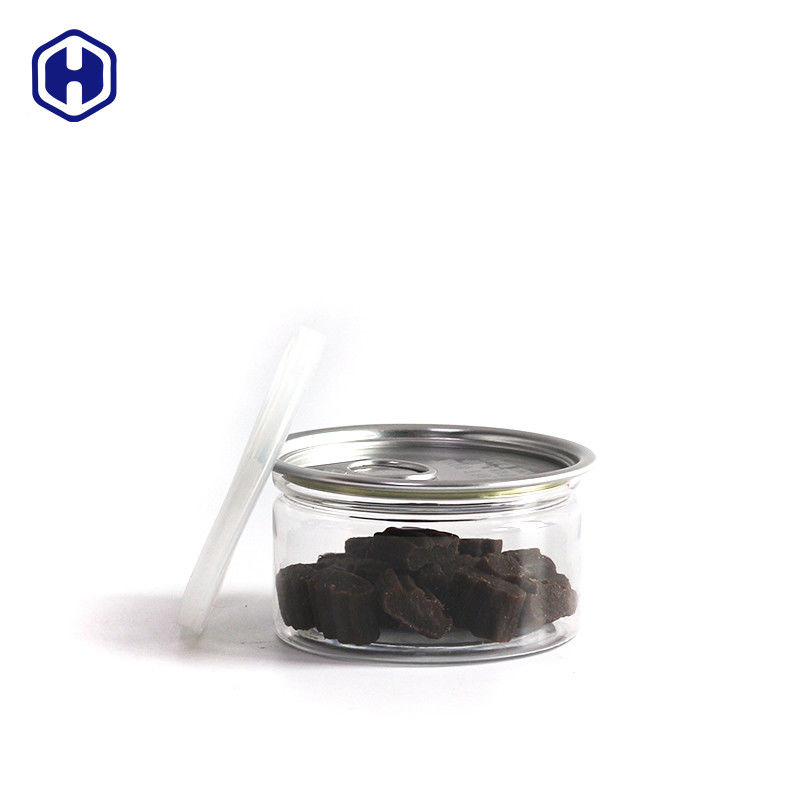 Proof de vazamento hermético transparente Pet fácil de abrir latas de plástico / Pet fácil de abrir latas para molho