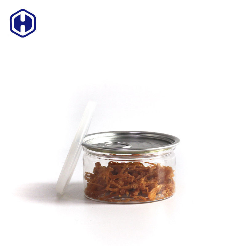 Proof de vazamento hermético transparente Pet fácil de abrir latas de plástico / Pet fácil de abrir latas para molho