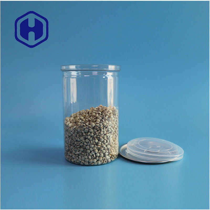 Frutos do mar Nozes Alimentos Seguros Transparentes Recicláveis Redondos PET Cano de Alimentos Com Fim Aberto Fácil